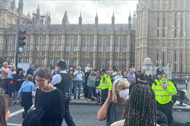 Police barriers in Westminster. Photo: LW
