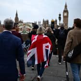 Members of the public join the queue on Westminster Bridge. Photo: Getty