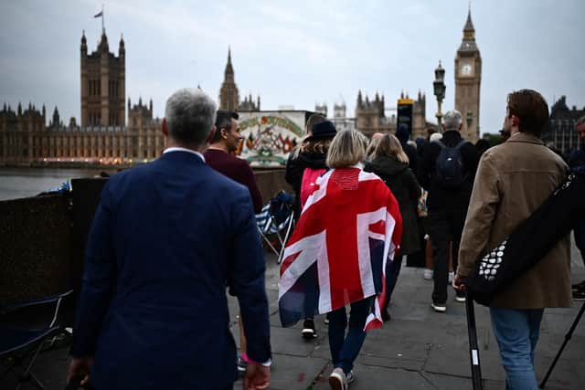 Members of the public join the queue on Westminster Bridge. Photo: Getty