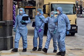 Forensics at the scene off Rupert Street in London. Photo: SWNS