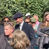 David Beckham was pictured waiting in the queue to see the Queen. Photo:  Peter Saull