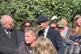 David Beckham was pictured waiting in the queue to see the Queen. Photo:  Peter Saull