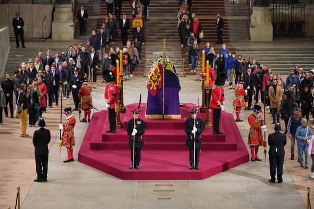 The Queen has been Lying-in-state at Westminster Hall, leading to increased traffic in the capital