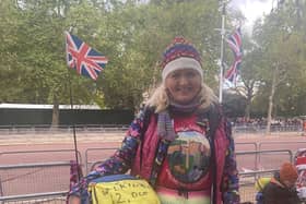 Tracey Hannam, 55, had travelled down from the Orkney Islands after breaking off from a walk around the coast of the UK to attend the funeral. Photo: SWNS