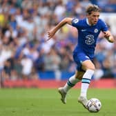 Conor Gallagher of Chelsea in action during the Premier League match between Chelsea FC and West Ham United. (Photo by Mike Hewitt/Getty Images)