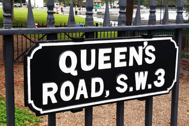 New street signs for Queen’s Road, in Kensington and Chelsea. Photo: RBKC
