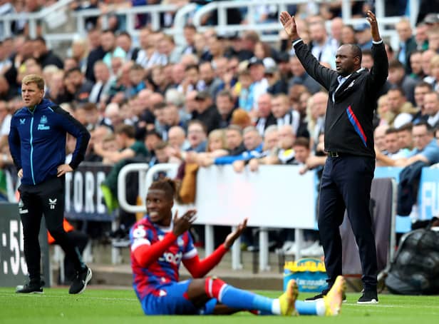 <p>Patrick Vieira, Head Coach of Crystal Palace reacts during the Premier League match (Photo by Jan Kruger/Getty Images)</p>