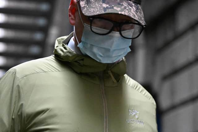 Former officer Joel Borders walks out City of London Magistrates’ Court. Photo: Getty