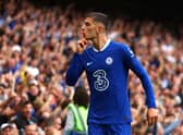 Kai Havertz of Chelsea celebrates after scoring their team’s second goal during the Premier League (Photo by Bryn Lennon/Getty Images)
