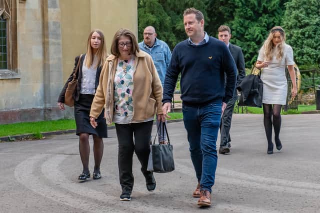 Celia Marsh’s family arrives at the Coroner’s Court at Ashton Mansion House. Photo: SWNS