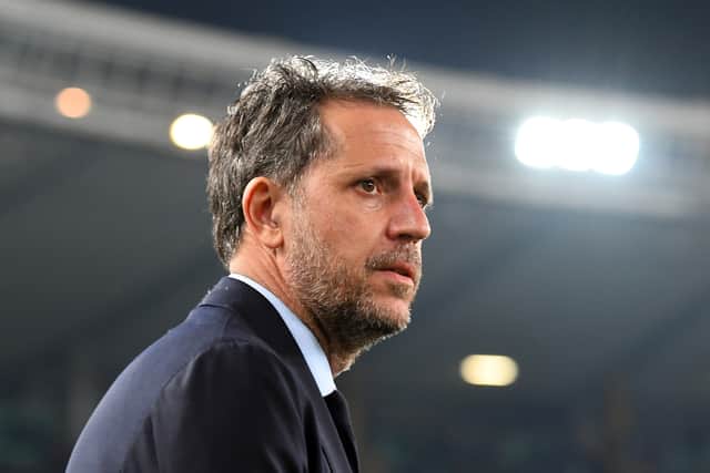 Fabio Paratici of Juventus  looks on during the Serie A match between Hellas Verona and  Juventus (Photo by Alessandro Sabattini/Getty Images)