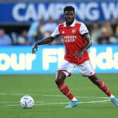 Thomas Partey of Arsenal during the Florida Cup match between Cheslea and Arsenal  (Photo by David Price/Arsenal FC via Getty Images)