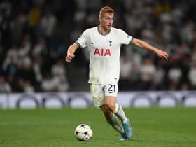 Dejan Kulusevski of Tottenham Hotspur in action during the UEFA Champions League group D (Photo by Mike Hewitt/Getty Images)