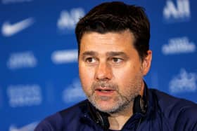 Germain's Argentinian head coach Mauricio Pochettino gives a press conference (Photo by KARIM JAAFAR/AFP via Getty Images)
