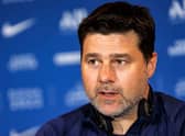 Germain's Argentinian head coach Mauricio Pochettino gives a press conference (Photo by KARIM JAAFAR/AFP via Getty Images)