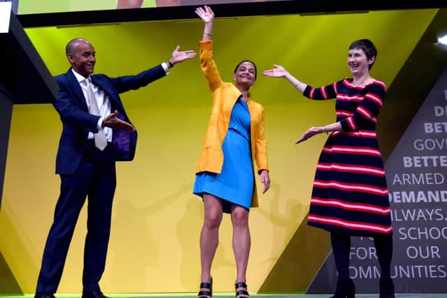 Caroline Pidgeon, right, at the Liberal Democrat Conference in 2019. Photo: Getty