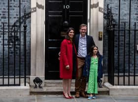 Nazanin Zaghari-Ratcliffe visits 10 Downing Street with her husband and daughter after she was freed from captivity in Iran in March 2022. Credit: Getty Images
