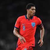 Jude Bellingham of England during the UEFA Nations League League A Group 3 match between England (Photo by Shaun Botterill/Getty Images)