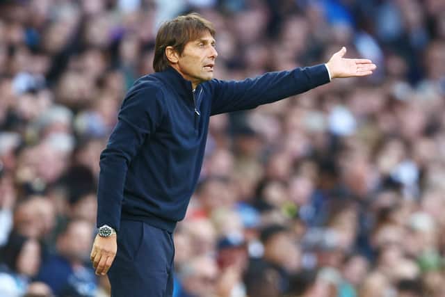  Antonio Conte, Manager of Tottenham Hotspur reacts during the Premier League match (Photo by Clive Rose/Getty Images)