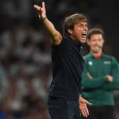  Antonio Conte, Manager of Tottenham Hotspur, reacts during the UEFA Champions League (Photo by Mike Hewitt/Getty Images)
