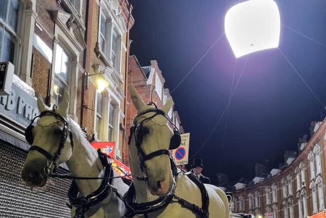 They rode down the iconic south London street in a white horse and carriage. Photo: LondonWorld