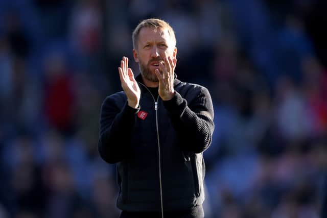 Graham Potter, Manager of Chelsea applauds the fans following their side's victory in the the Premier League (Photo by Paul Harding/Getty Images)