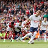  Harry Kane of Tottenham Hotspur scores their sides first goal from the penalty spot during the Premier League match (Photo by Catherine Ivill/Getty Images)