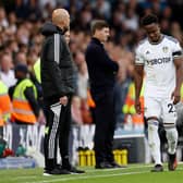  Luis Sinisterra of Leeds United makes their way off after being shown a red card during the Premier League match (Photo by Clive Brunskill/Getty Images)