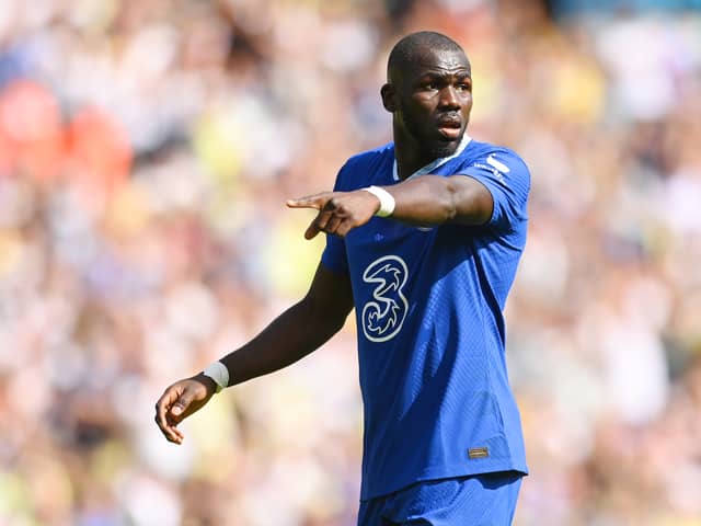 Kalidou Koulibaly of Chelsea in action during the Premier League match between Leeds United and Chelsea. (Photo by Michael Regan/Getty Images)