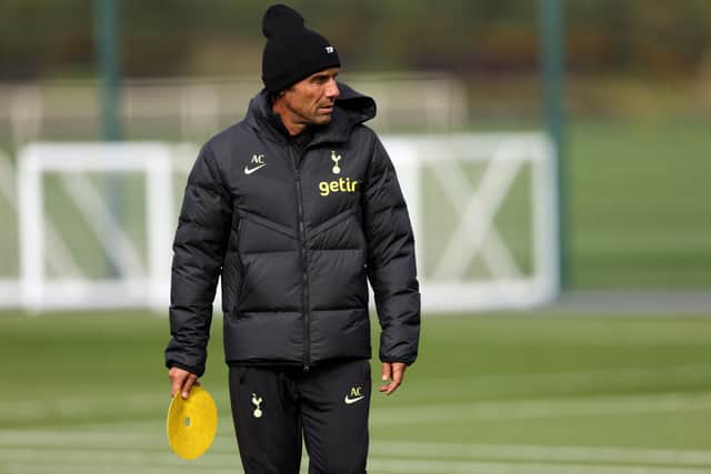 Antonio Conte, Manager of Tottenham Hotspur looks on during a training session  (Photo by Paul Harding/Getty Images)