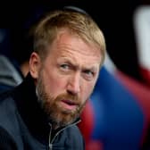  Graham Potter, manager of Chelsea looks on prior to the Premier League match. (Photo by Harriet Lander/Getty Images)