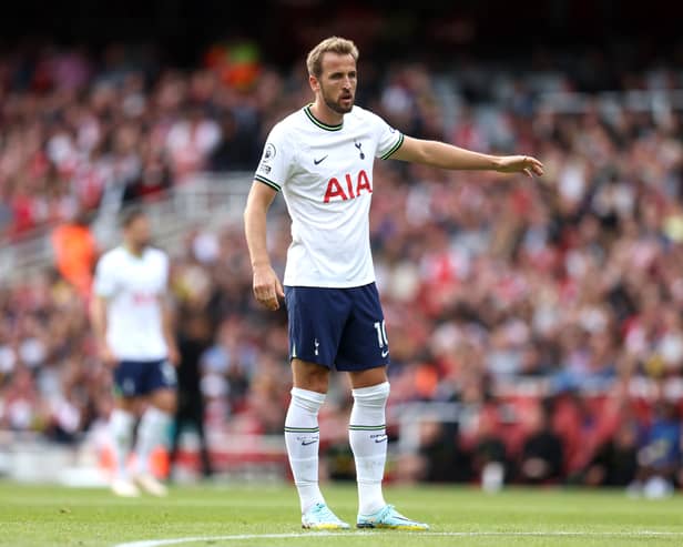 Harry Kane of Tottenham Hotspur during the Premier League match between Arsenal FC  (Photo by Catherine Ivill/Getty Images)