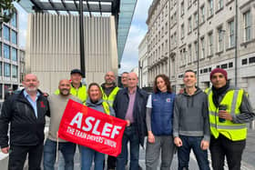 Aslef drivers at Paddington Mick Whelan and the RMT union’s Mick Lynch. Photo: Aslef