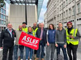 Aslef drivers at Paddington Mick Whelan and the RMT union’s Mick Lynch. Photo: Aslef