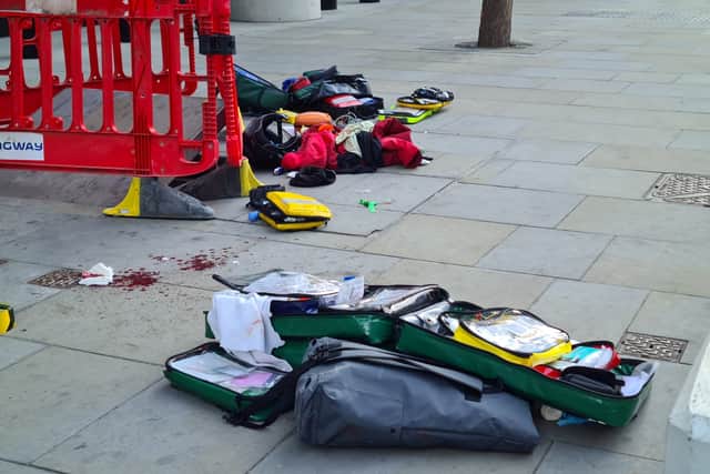 Four victims have been attacked including three who were knifed during a stabbing spree in central London. Photo: SWNS