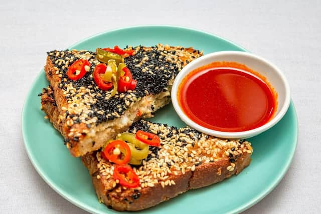 Prawn toast with spiced tartare is one of Caravel’s popular dishes. Credit: Caravel