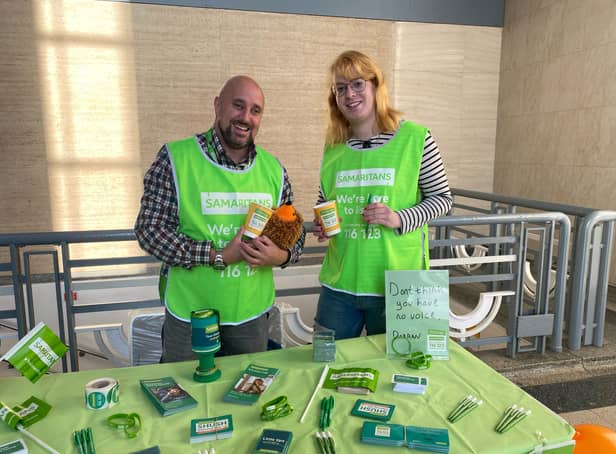 <p>Volunteers from Samaritans are around for a cuppa and a chat for World Mental Health Day 2022</p>