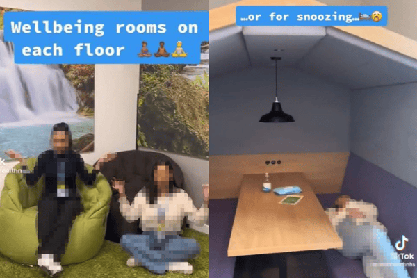Staff at London NHS hospitals have been left outraged over a TikTok showing head office staff enjoying snooze pods. Photo: Barts / TikTok