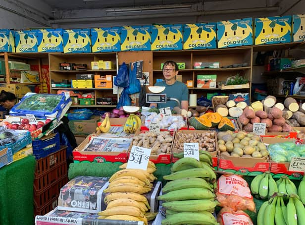 <p>Phil’s Fruit and Veg stall on Brixton Market. Photo: Save Nour</p>