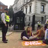 Just Stop Oil protestors in Westminster. Photo: Just Stop Oil