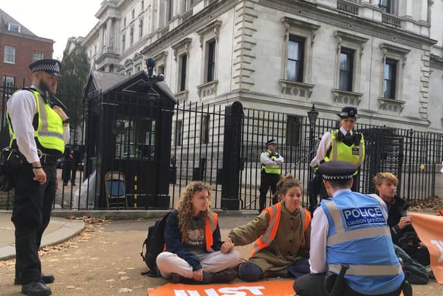 Just Stop Oil protestors in Westminster. Photo: Just Stop Oil