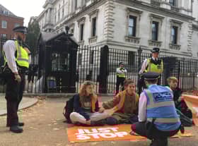 Just Stop Oil protestors in Westminster. Photo: Just Stop Oil