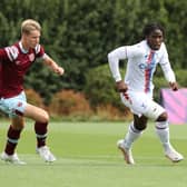  Junior Dixon of Crystal Palace moves with the ball away from Kaelan Casey of West Ham United (Photo by Pete Norton/Getty Images)