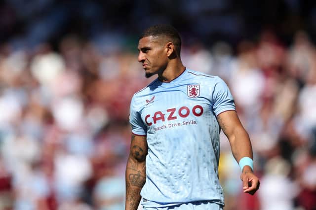 Diego Carlos of Aston Villa in action during the Premier League match (Photo by Christopher Lee/Getty Images)