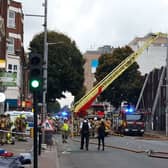 Firefighters tackle a blaze on the Broadway in West Ealing. Credit: LFB