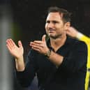 Frank Lampard, Manager of Everton applauds the fans after their sides defeat during the Premier League match  (Photo by Michael Regan/Getty Images)