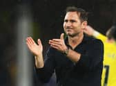 Frank Lampard, Manager of Everton applauds the fans after their sides defeat during the Premier League match  (Photo by Michael Regan/Getty Images)