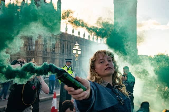 Animal Rebellion protestors in Westminster. Photo: XR