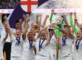 England Women celebrate winning the Euros in July 2022