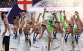 England Women celebrate winning the Euros in July 2022